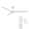 Wac Blitzen Indoor and Outdoor 3-Blade Smart Ceiling Fan 54in Matte White with Remote Control F-060